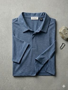 Projek Raw XXL Heather Blue Performance Stretch Moisture Wicking Shirt Golf Polo